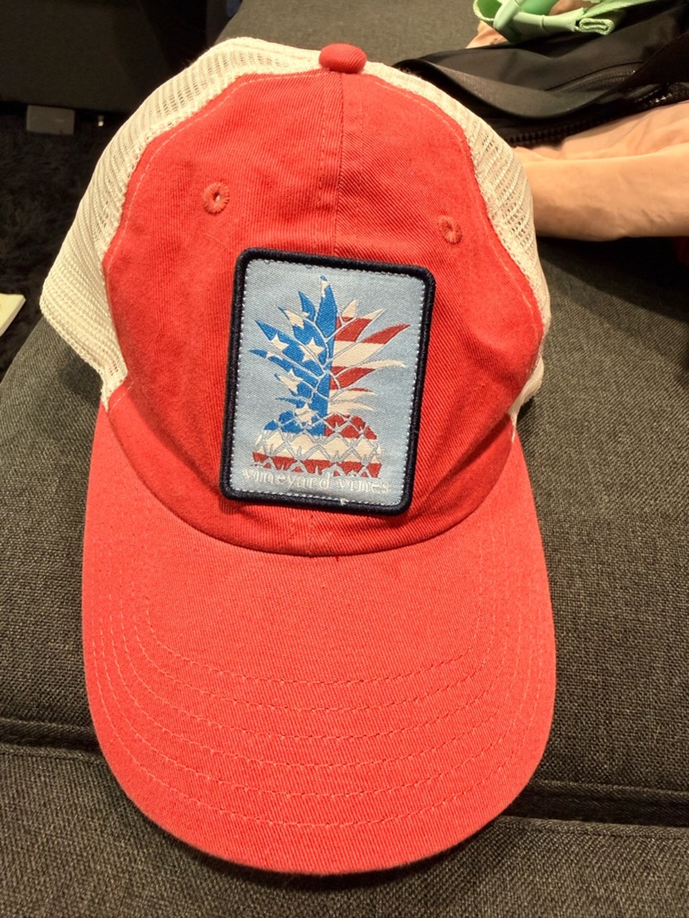 Vineyard vines Trucker Hat with Patriotic Pineapple Patch